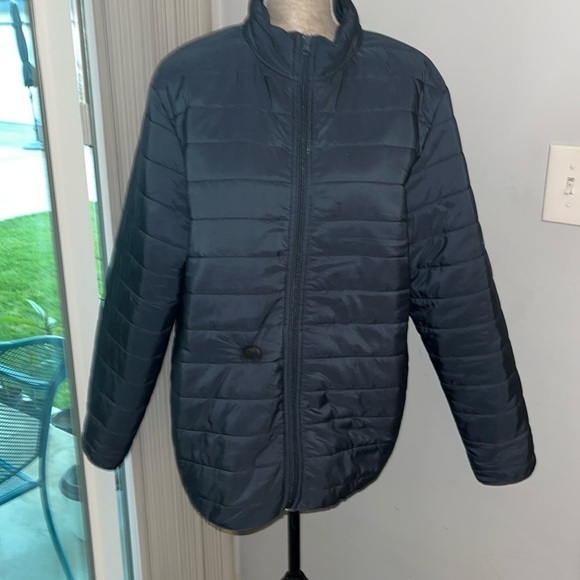Voyager Mens Jacket Large Blue Puffer Fleece Lined Water Resistant Quilted - Picture 1 of 7